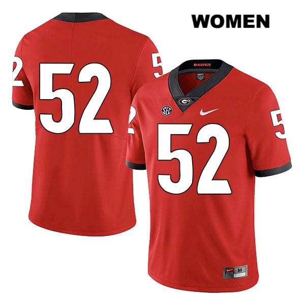 Georgia Bulldogs Women's Tyler Clark #52 NCAA No Name Legend Authentic Red Nike Stitched College Football Jersey VGE1056TO